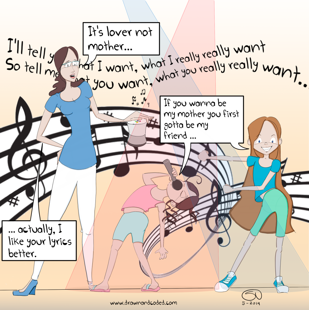 misheard lyrics happy mothers day love daughters spice girls family comic